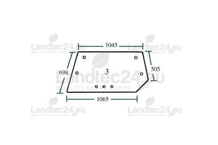 Rear window flat, NOT tinted 04352383, 04352386, 4352383, 4352386 for DEUTZ FAHR tractor